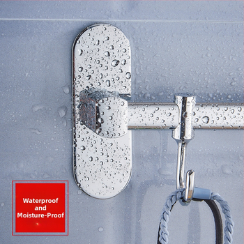 Nerūdijančio plieno rankšluosčių laikiklis, sieninis montavimas, be gręžimo, chromuota danga, su vienu stulpeliu