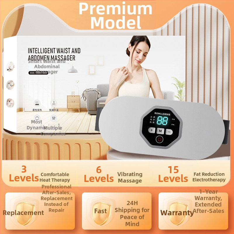 Menstruacijų palengvėjimo šildantis juosmens diržas su vibracija ir karštu kompresu, USB maitinimas, mechaninis valdymas, iki 4 masažo galvų