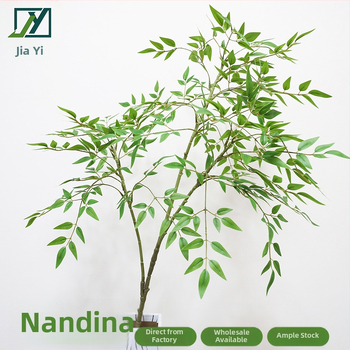 Mākslīgā Nandina (Heavenly Bamboo) lapu augu iekšējai dekorācijai, plastmasa, daļēji mehāniska un daļēji manuāla ražošana, veids: Bambuss, Zīmols Jia Yi
