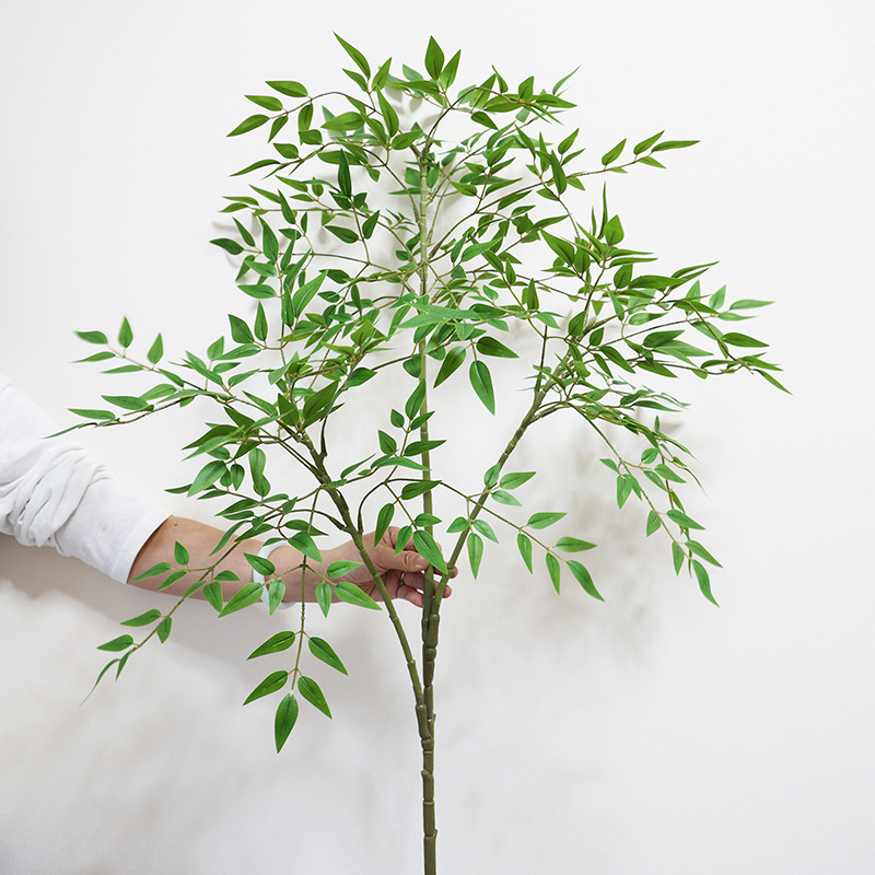 Mākslīgā Nandina (Heavenly Bamboo) lapu augu iekšējai dekorācijai, plastmasa, daļēji mehāniska un daļēji manuāla ražošana, veids: Bambuss, Zīmols Jia Yi