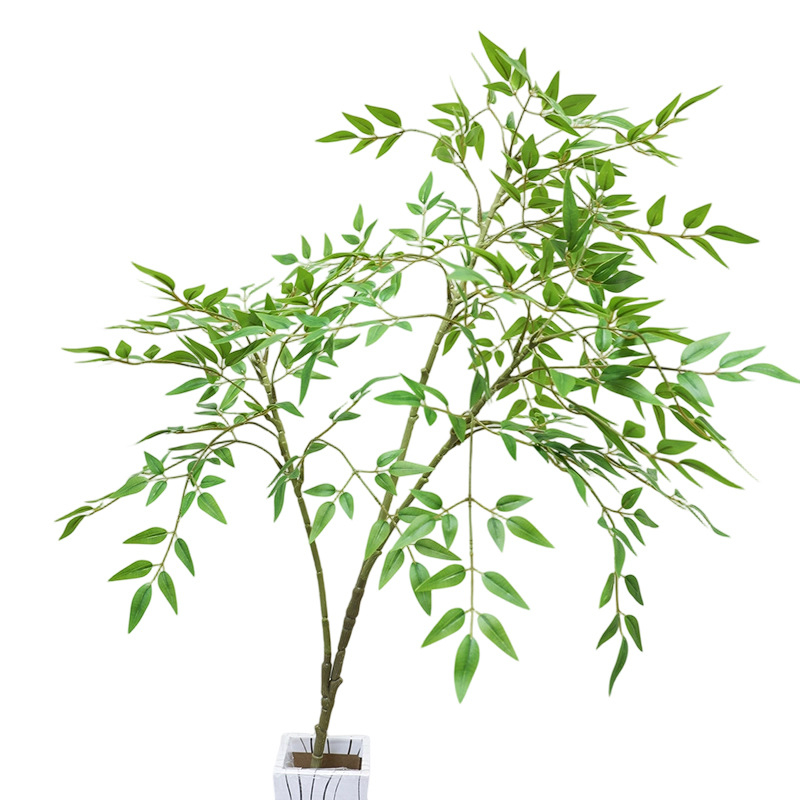 Mākslīgā Nandina (Heavenly Bamboo) lapu augu iekšējai dekorācijai, plastmasa, daļēji mehāniska un daļēji manuāla ražošana, veids: Bambuss, Zīmols Jia Yi