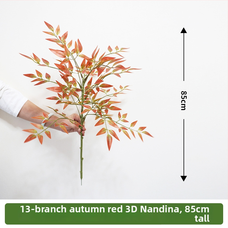 Mākslīgā Nandina (Heavenly Bamboo) lapu augu iekšējai dekorācijai, plastmasa, daļēji mehāniska un daļēji manuāla ražošana, veids: Bambuss, Zīmols Jia Yi