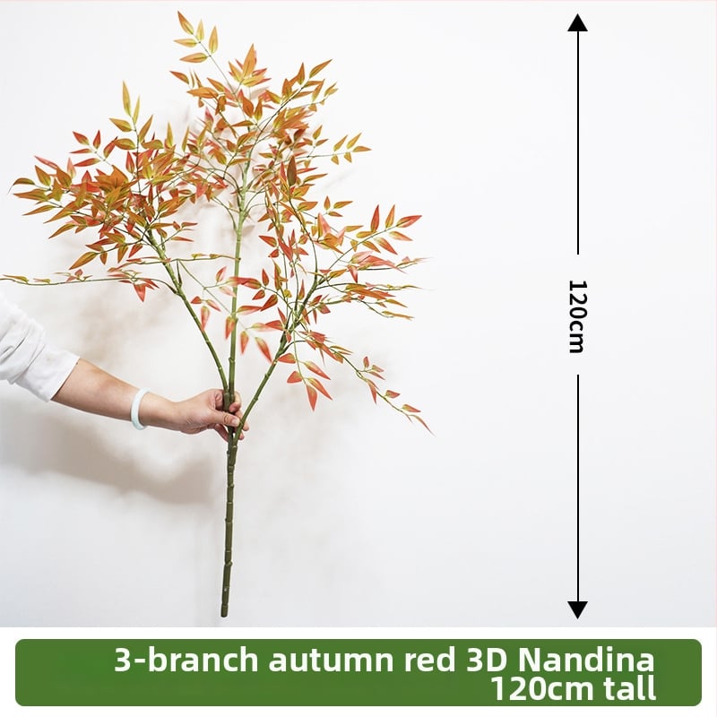 Mākslīgā Nandina (Heavenly Bamboo) lapu augu iekšējai dekorācijai, plastmasa, daļēji mehāniska un daļēji manuāla ražošana, veids: Bambuss, Zīmols Jia Yi