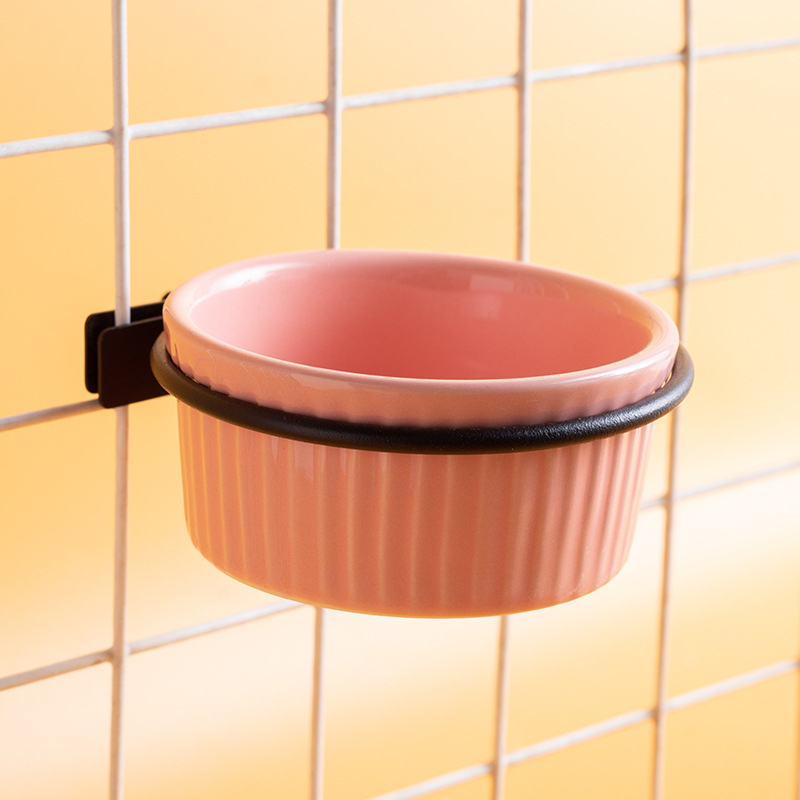 Mini pakabinama keraminė lesyklėlė hamsteriams ir mažiems naminiams gyvūnėliams, keraminė lėkštė ant geležinio stovo, apsauga nuo apvertimo, prekinis ženklas Shuo ni