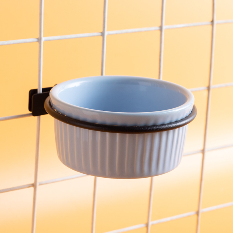 Mini pakabinama keraminė lesyklėlė hamsteriams ir mažiems naminiams gyvūnėliams, keraminė lėkštė ant geležinio stovo, apsauga nuo apvertimo, prekinis ženklas Shuo ni