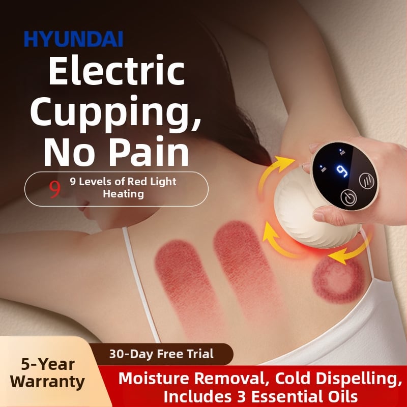 Elektriskais ķermeņa masāžas aparāts ar vakuuma kausiem, modelis G15, 4 ātrumi, temperatūras kontrole 34–45°C, uzlādējams