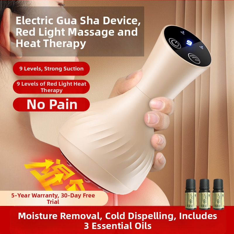 Elektriskais ķermeņa masāžas aparāts ar vakuuma kausiem, modelis G15, 4 ātrumi, temperatūras kontrole 34–45°C, uzlādējams