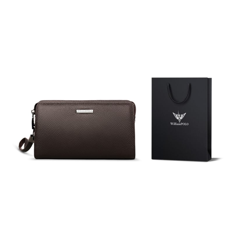 Férfi clutch táska - valódi bőr, jelszavas zár a lopás ellen, első réteg marhabőr, üzleti út stílus, nagy kapacitás