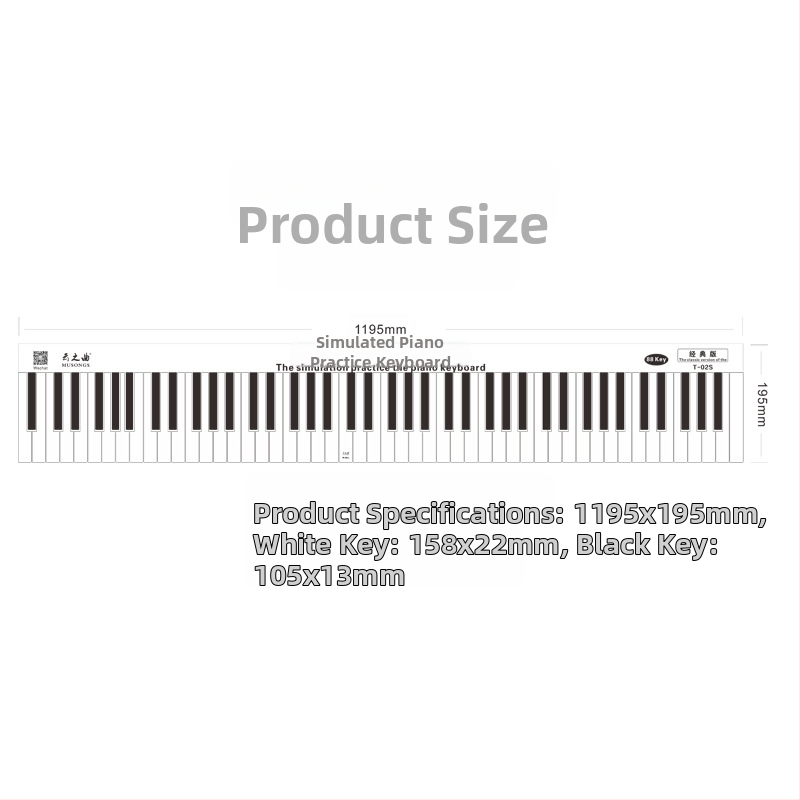 Fingering Sticker pianin ar 88 taustiņiem — 1:1 pirkstu simulācija, notācijas uz notu līnijām, PVC materiāls