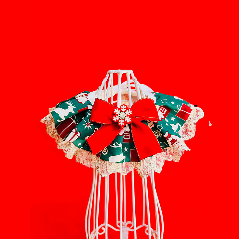 Kalėdinis aksesuaras naminiams gyvūnams: bib-šalis šunims ir katėms — poliesteris, universalus naudojimas, keturi sezonai, kilmė Zhejiang