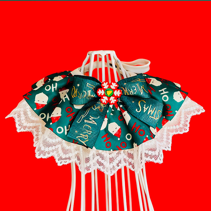 Kalėdinis aksesuaras naminiams gyvūnams: bib-šalis šunims ir katėms — poliesteris, universalus naudojimas, keturi sezonai, kilmė Zhejiang