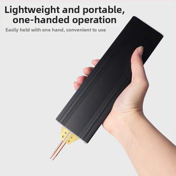 Nešiojama rankinė baterijų taškų suvirinimo įranga su automatine maitinimo ir judėjimo sistema; suvirinimo galvutė iš aliuminio oksido vario lydinio; tinkama 18650 Li-ion baterijoms ir Ni lakštų suvirinimui