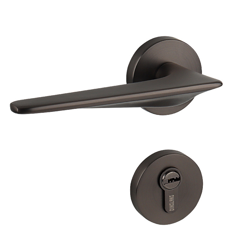 Beltéri ajtózár fogantyúval — cink-ötvözet, modell DFL-1001, Ding Fu Le, fa- és rozsdamentes acél ajtókhoz, modern minimalista stílus