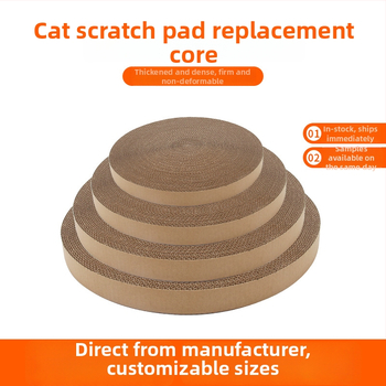Apaļš kaķu skrāpētājs no gofrētā papīra ar nomaināmu kodolu, vienkāršs stils, iepakojums 50 gab.