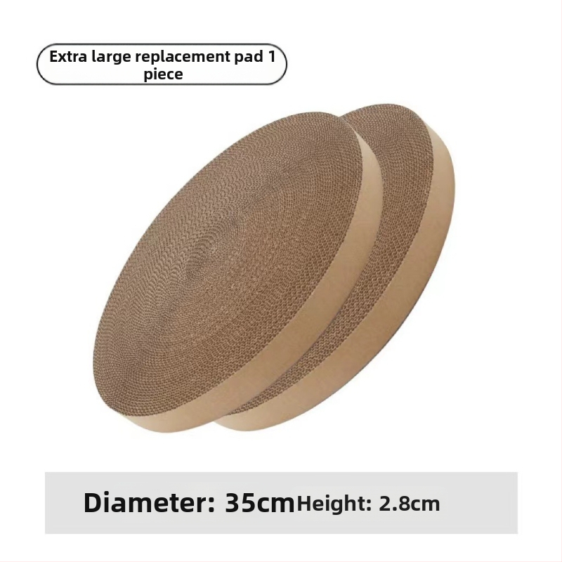 Apaļš kaķu skrāpētājs no gofrētā papīra ar nomaināmu kodolu, vienkāršs stils, iepakojums 50 gab.