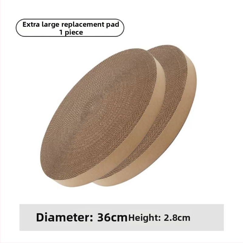 Apaļš kaķu skrāpētājs no gofrētā papīra ar nomaināmu kodolu, vienkāršs stils, iepakojums 50 gab.