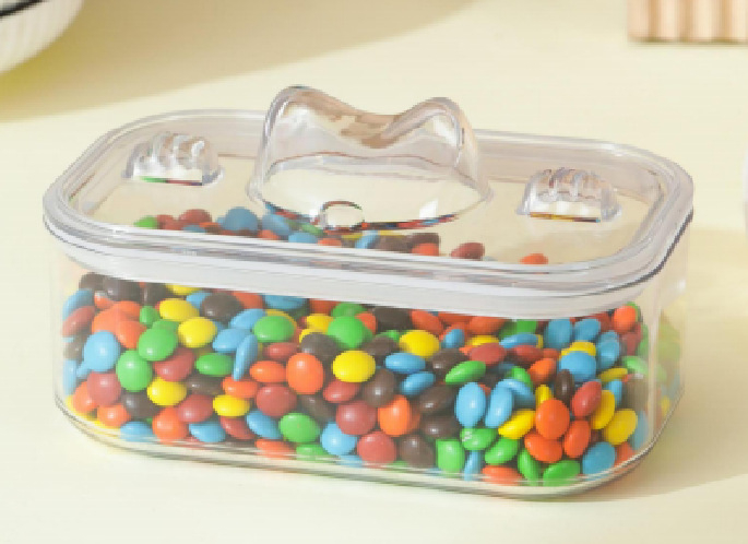 PET пластмасова кутия за храна за кучета и котки – запечатана, прозрачна, за домашна употреба, обем 1–2 л