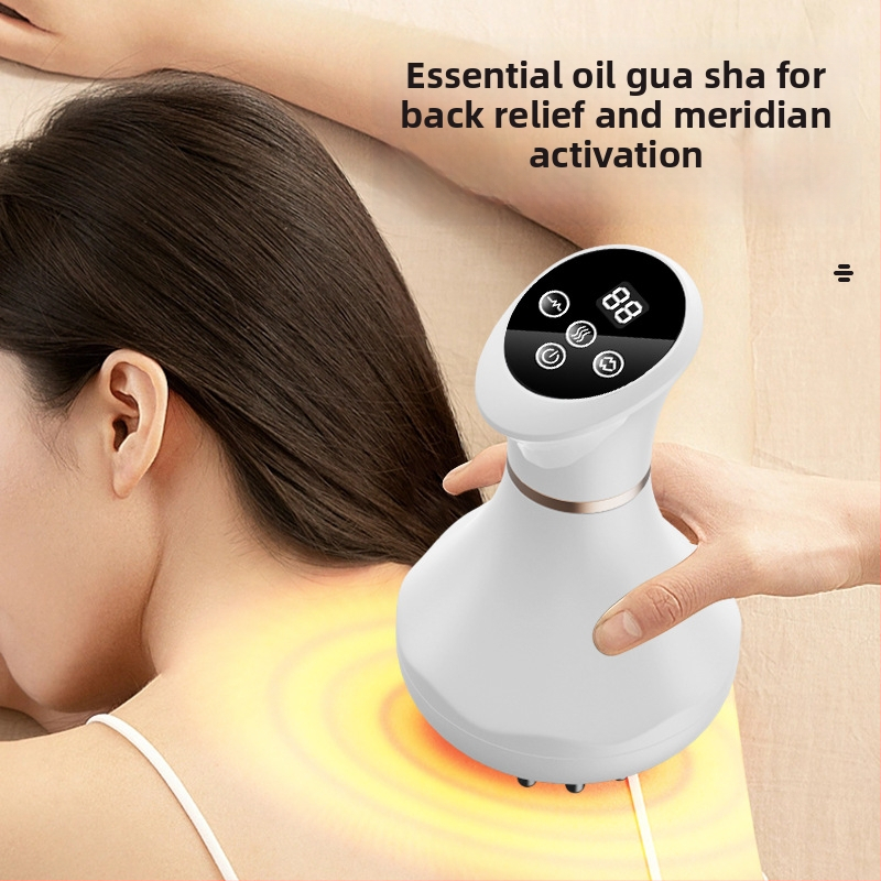 Prenosný elektrický meridiánový masážny prístroj s vykurovaním a vibráciou, model PK690, dobíjateľný, 1200 mAh batéria, teplota 38–48°C, ABS kryt, mechanické ovládanie