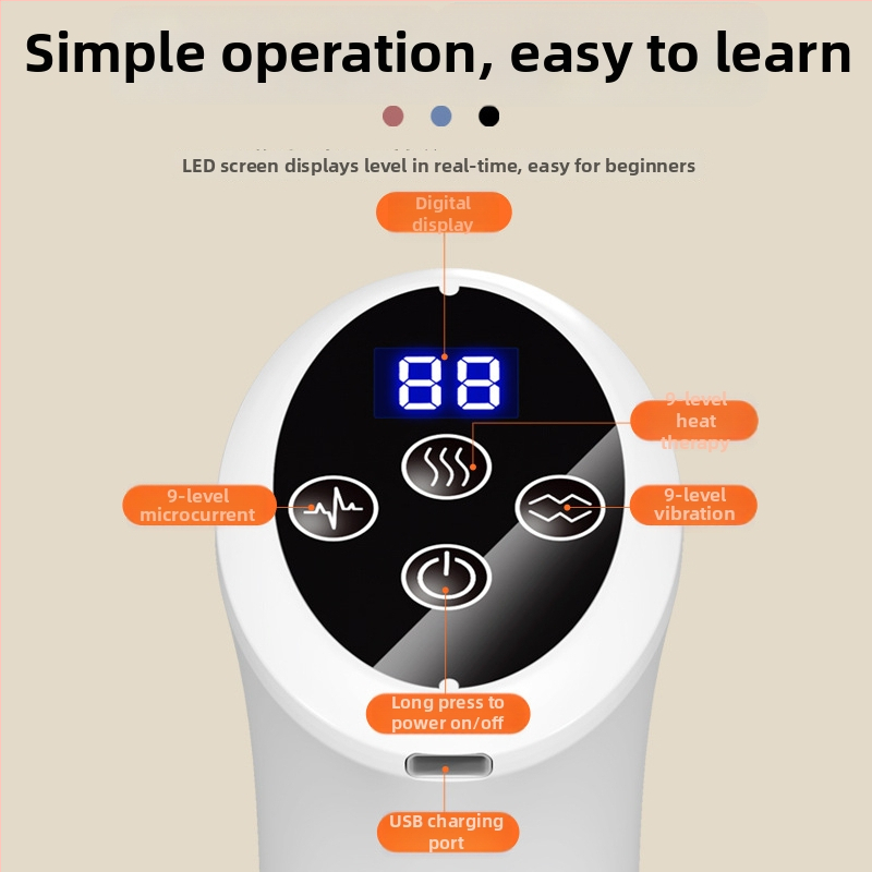 Elektrinė meridijonų masažo šepetėlis visam kūnui, USB maitinimas, mygtuko valdymas, modelis Y6108, 3 greičiai, 38–40°C temperatūra, plastmasinis korpusas