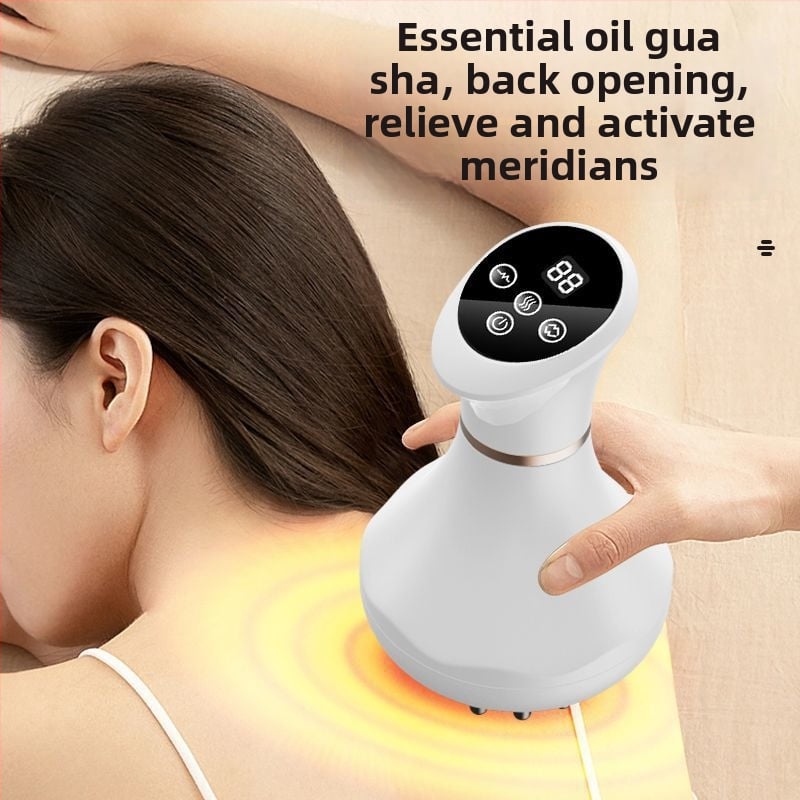 Įkraunamas meridianų masažo priemonės su įbrėžimo funkcija, mikro srove, vibracija ir šildymas