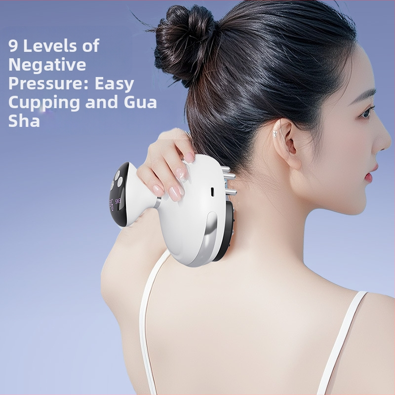 Domáci masážny prístroj 3 v 1 s vákuovými pohárikmi, gua sha a mikroprúdovou terapiou, model SL-M01 — USB napájanie, 4 rýchlosti, 38–48°C, 1200 mAh batéria