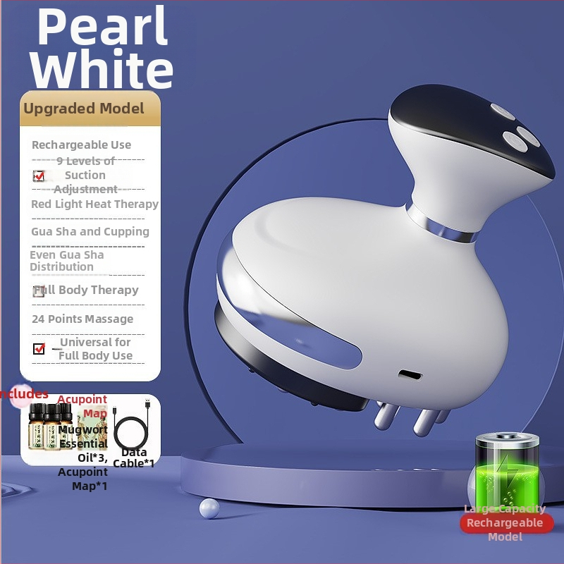 Domáci masážny prístroj 3 v 1 s vákuovými pohárikmi, gua sha a mikroprúdovou terapiou, model SL-M01 — USB napájanie, 4 rýchlosti, 38–48°C, 1200 mAh batéria