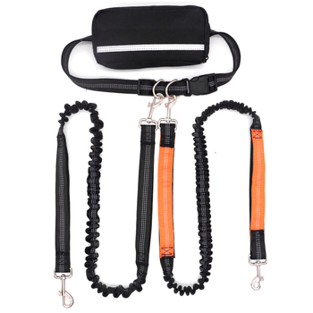 Поясна каишка за кучета за бягане, нейлонова, марка Chuangjie, за две кучета (материал: нейлон; марка: Chuangjie; за две кучета)