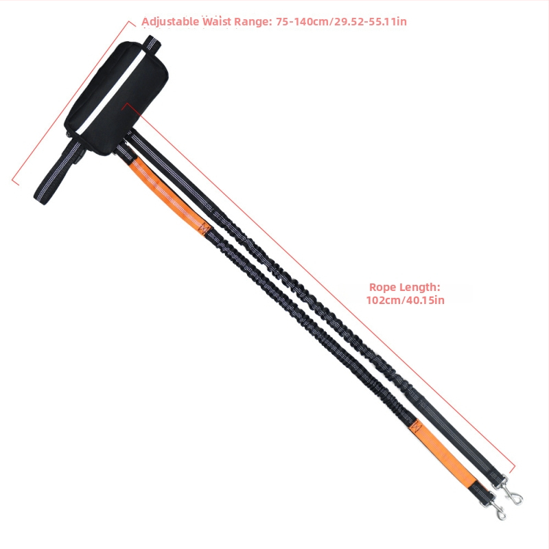 Поясна каишка за кучета за бягане, нейлонова, марка Chuangjie, за две кучета (материал: нейлон; марка: Chuangjie; за две кучета)