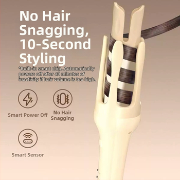 Automatická kulma na vlasy s turmalínovým keramickým vykurovacím prvkom, káblové napájanie, regulácia teploty: 1 úroveň, 34 W, 220 V