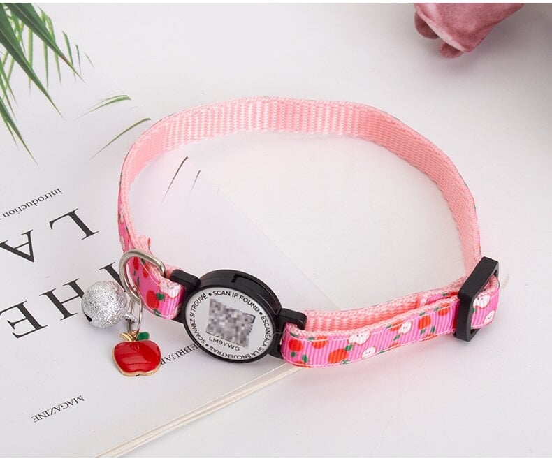 Augintinio ieškos apykaklė katėms ir šunims — gėlių raštas, poliesteris, universali paskirtis, prekė Pet beibei