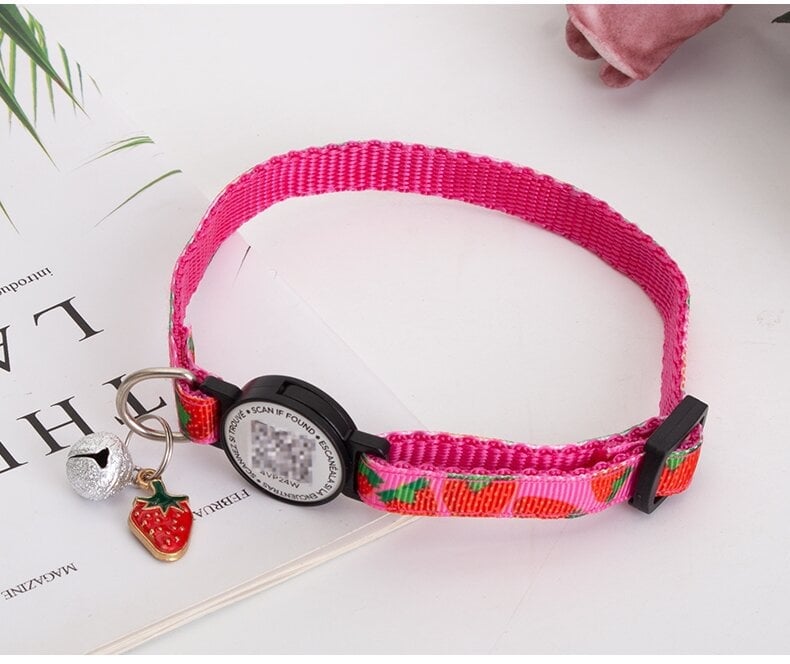 Augintinio ieškos apykaklė katėms ir šunims — gėlių raštas, poliesteris, universali paskirtis, prekė Pet beibei