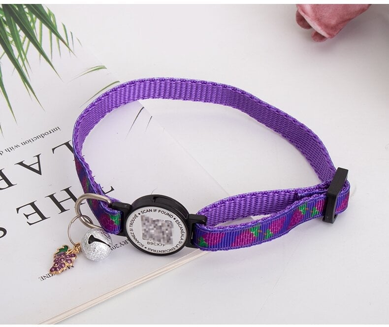 Augintinio ieškos apykaklė katėms ir šunims — gėlių raštas, poliesteris, universali paskirtis, prekė Pet beibei