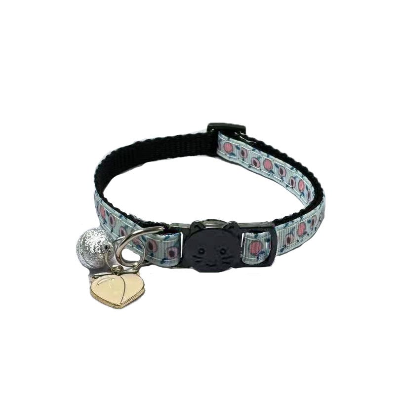 Augintinio ieškos apykaklė katėms ir šunims — gėlių raštas, poliesteris, universali paskirtis, prekė Pet beibei