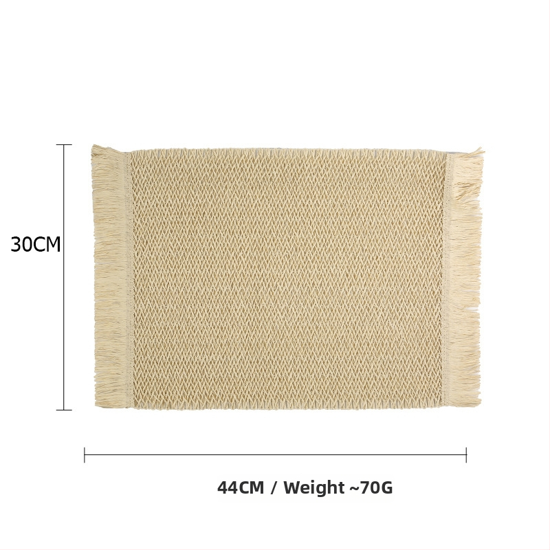 Pletená papierová podložka na stôl – ekologická, tepelnoizolačná, proti popáleninám, dekoratívna podložka; materiál: papier; vzor: jednobarevný; tvar: kruhový, štvorcový, nepravidelný; biologicky rozložiteľné