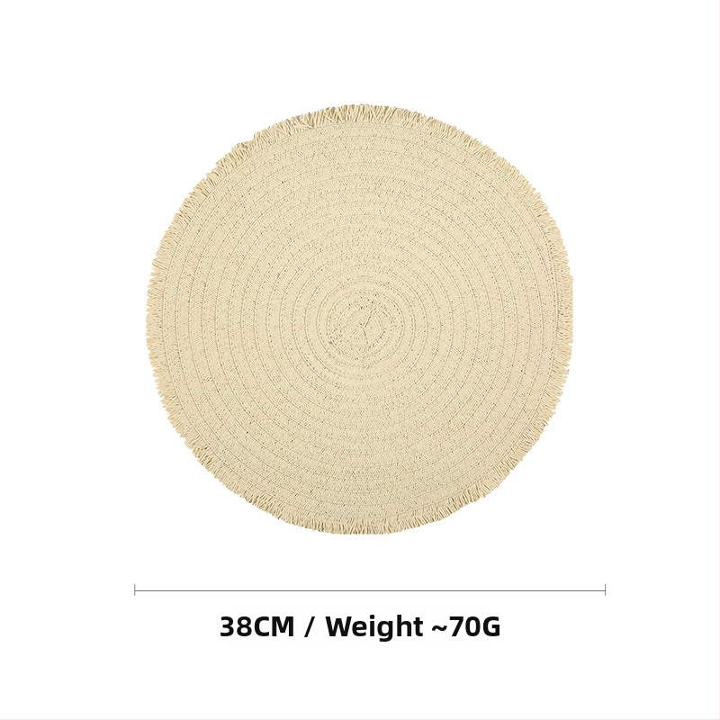 Pletená papierová podložka na stôl – ekologická, tepelnoizolačná, proti popáleninám, dekoratívna podložka; materiál: papier; vzor: jednobarevný; tvar: kruhový, štvorcový, nepravidelný; biologicky rozložiteľné