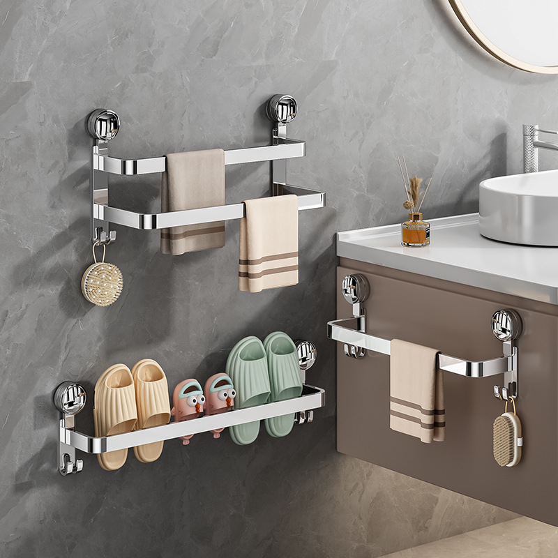 Rankšluosčių laikiklis su siurbimo puodeliu iš 304 nerūdijančio plieno — be gręžimo, sieninis montavimas voniai