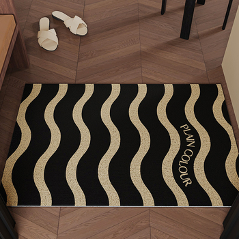 Įėjimo grindų kilimėlis – purvo atsparus, neslystantis, dėvėjimo atsparus; PVC medžiaga, spauda, šilko apskritimas; pritaikomas; skirtas įėjimo erdvei; šviesus prabangus stilius