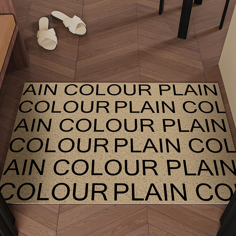 Įėjimo grindų kilimėlis – purvo atsparus, neslystantis, dėvėjimo atsparus; PVC medžiaga, spauda, šilko apskritimas; pritaikomas; skirtas įėjimo erdvei; šviesus prabangus stilius