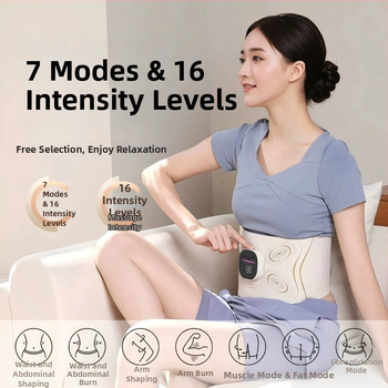 Nešiojama EMS mikro srovės pilvo juosta – masažas su vibracija ir šiltuoju kompresu, įkraunama, reguliuojamas intensyvumas