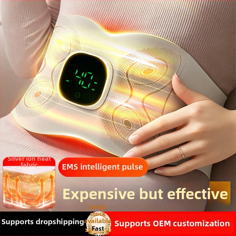 Nešiojama EMS mikro srovės pilvo juosta – masažas su vibracija ir šiltuoju kompresu, įkraunama, reguliuojamas intensyvumas