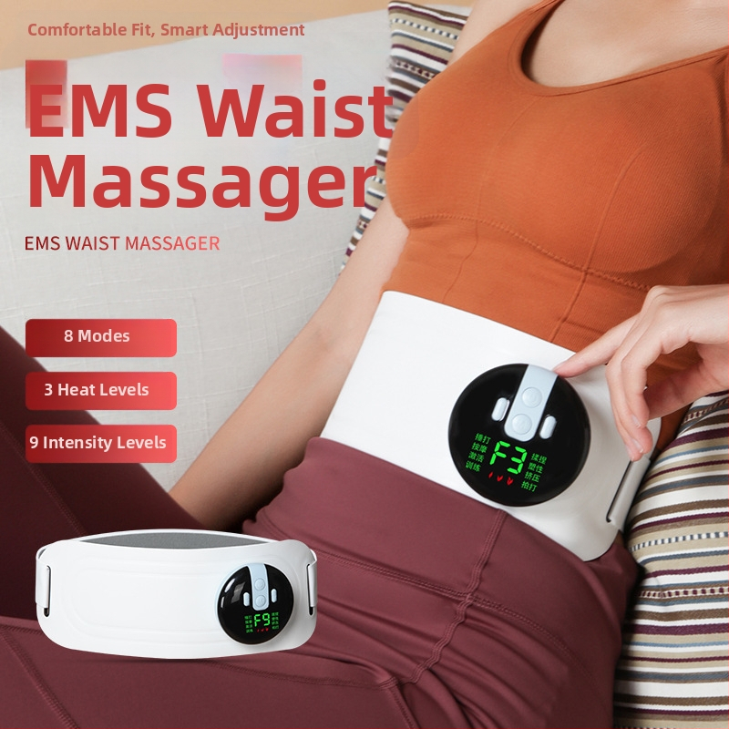 EMS impulsų masažo juosta su USB maitinimu, mechaninis valdymas, karšto kompresijos efektas, iki 4 masažo galvų, nuolatinis pavaros perdavimas