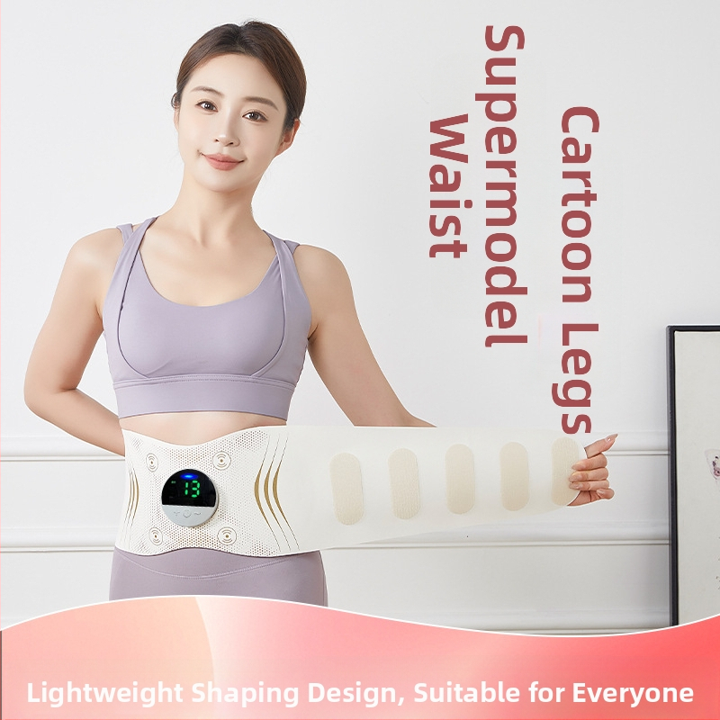 Namų EMS masažo juosta su vibracija ir karštojo kompreso funkcija, USB maitinimas, mechaninis valdymas, 3-asis režimas, iki 4 masažo galvų