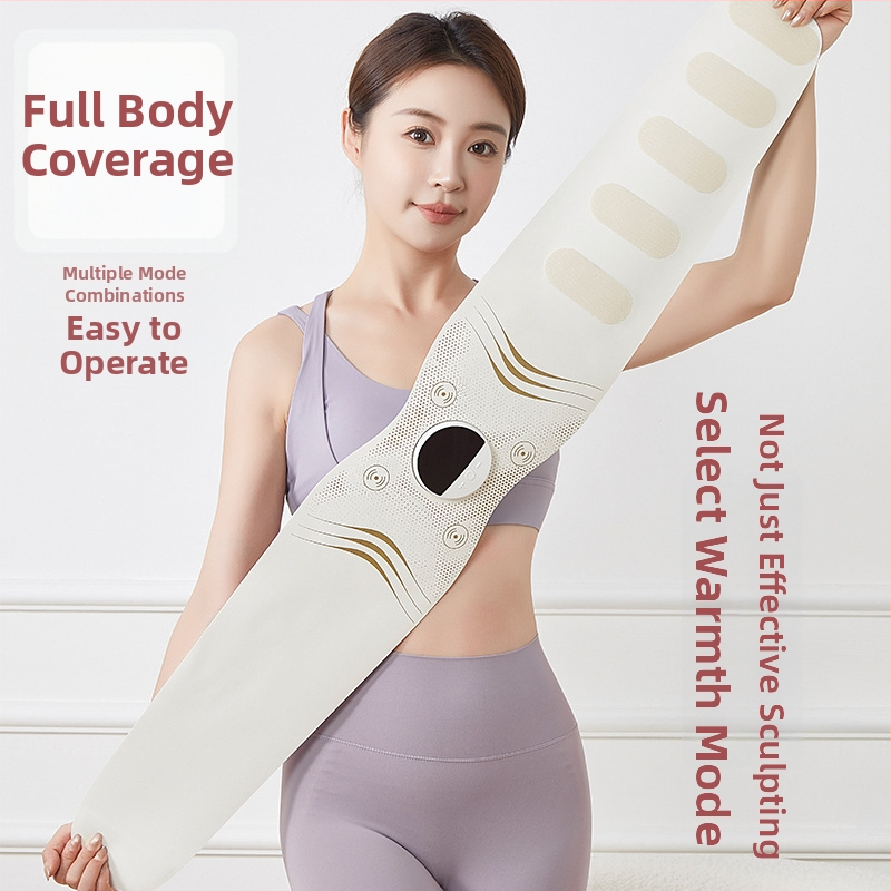 Namų EMS masažo juosta su vibracija ir karštojo kompreso funkcija, USB maitinimas, mechaninis valdymas, 3-asis režimas, iki 4 masažo galvų