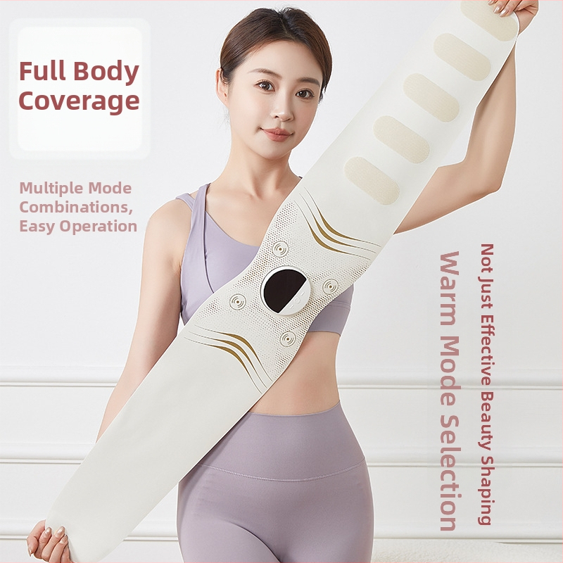 Namų EMS masažo juosta su vibracija ir karštojo kompreso funkcija, USB maitinimas, mechaninis valdymas, 3-asis režimas, iki 4 masažo galvų