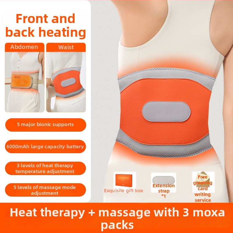 Įkraunama šildoma juosmens masažo juosta su vibruojančiu ir karšto kompresijos principu, Mugwort terapija, iki 4 masažo galvų, XP-101
