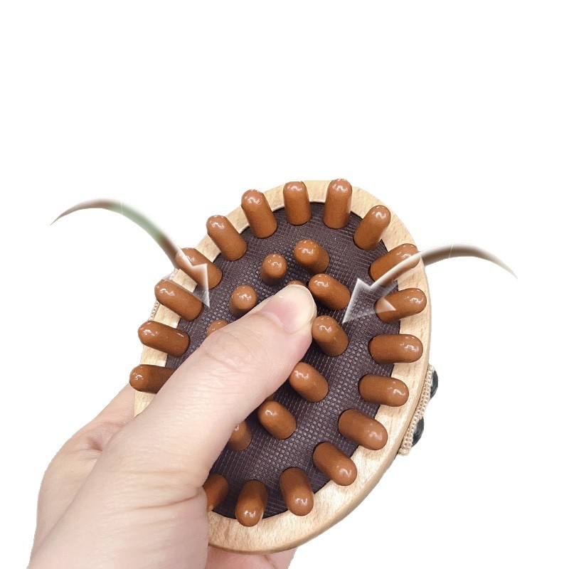 Gua sha placă și instrument, perie meridiană, Zhebao, lemn, masaj pentru sănătate