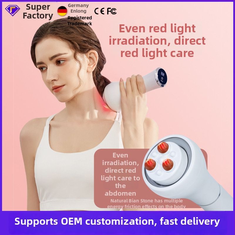 Vēdera masāžas instruments – rokas portatīvs, USB barošana, masāžas tehnikas: mīcīšana, vibrācija, karstā saspiešana un simulācija – Modelis DJ-312