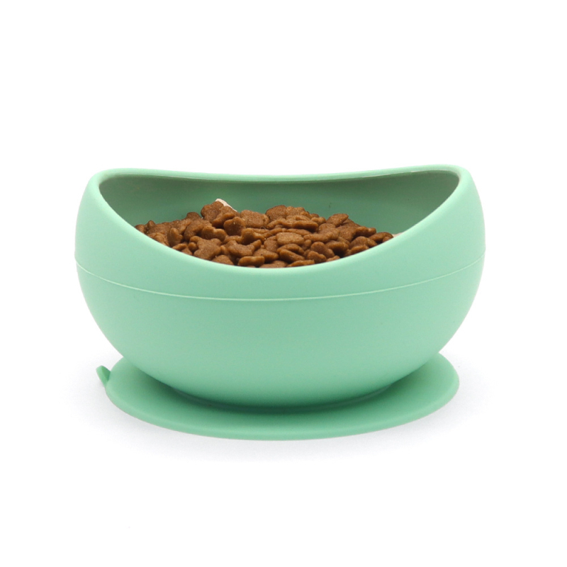 Silikona kaķa bļoda ar lielu piesūcekni, lai novērstu apgāšanos — barošanas un ūdens bļoda mājdzīvniekiem