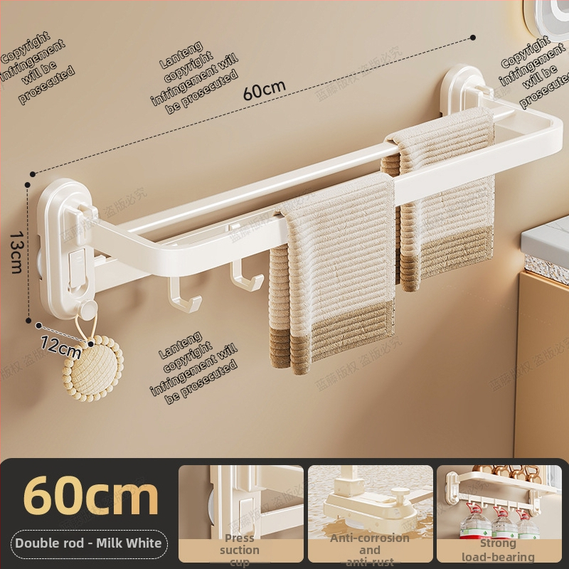 Laikiklis rankšluosčiams su siurbimo laikikliu, sieninis be gręžimo vonios kambariui, ABS + anglies plienas, 10 kg apkrova, vienos stabs, lengvas prabangos stilius