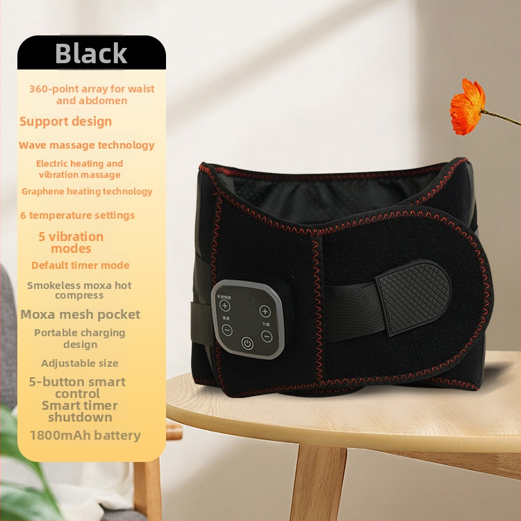 Belaidžiai grafeno šildymo juosmens masažuoklis, šilumos kompresas ir vibracija, dviejų variklių